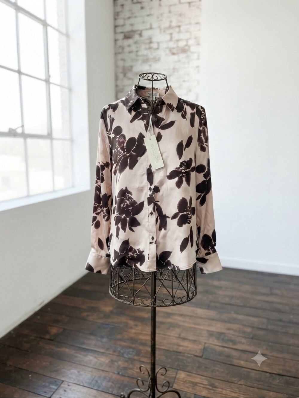 Rachel Zoe Blush Floral Button-Down Shirt